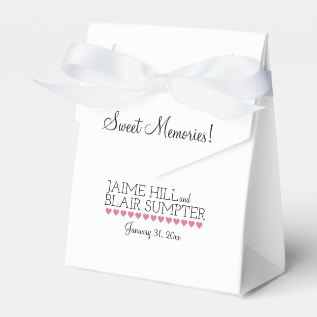 Foldover Cake Bag Typography Rosa Heart Presentaskar (Framsidan Sidan)