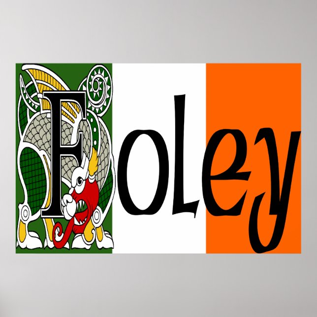 Foley Celtic Dragon Skriv ut Poster (Framsidan)