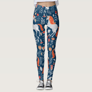 Folfantasy: Unicorns, Rabbits, Birds Leggings