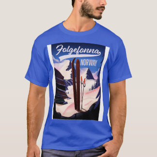 Folgefonna norge-skidreseaffisch t shirt