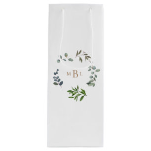 Foliage and Guld Monogram White Elegant bröllop