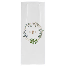 Foliage and Guld Monogram White Elegant II Bröllop