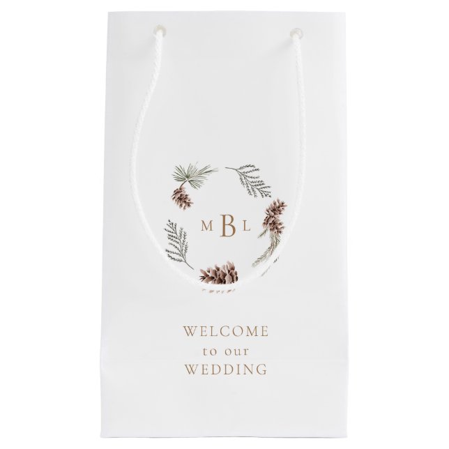 Foliage and Guld Monogram White Winter Wedding (Framsidan)