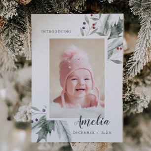 Foliage Baby Photo Birth Meddelande