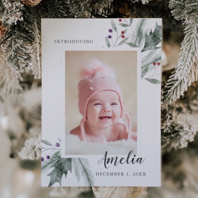 Foliage Baby Photo Birth Meddelande (Skapare uppladdad)