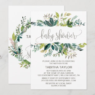 Foliage Baby Shower Inbjudningar