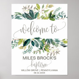 Foliage Baptism Välkommen Poster
