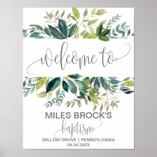 Foliage Baptism Välkommen Poster