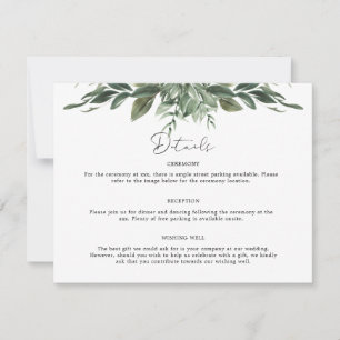 Foliage blad detaljer inklusionskort inbjudningar
