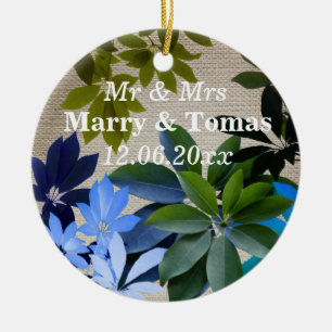 Foliage, botanisk konst Spara datumet Ornament