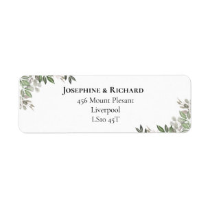 Foliage Bouquet Return-adressetikett Returadress Etikett