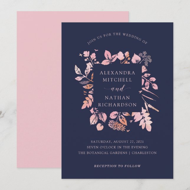  Foliage | BRÖLLOP Inbjudningar (Fram/baksida)