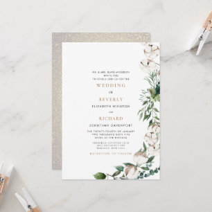 Foliage & Cotton Bride Parents Glam Bröllop Inbjudningar