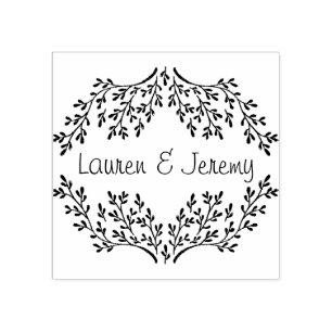 Foliage Elegant Monogram Frimärke Stämpel