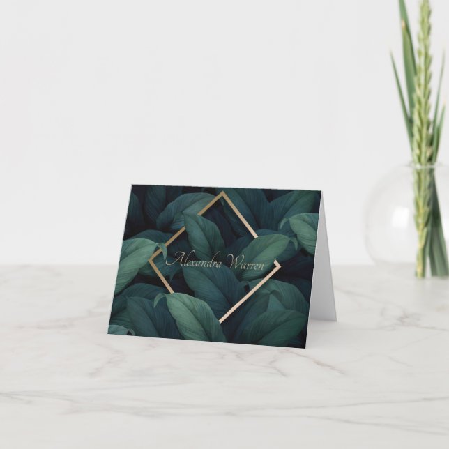 Foliage Foldad Personlig Stationery Kort (Framsida)