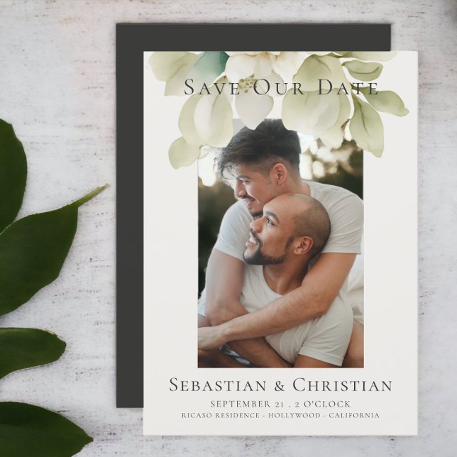 Foliage för fotoElegant Spara datum Bröllop (Photo Elegant Foliage Save The Date Wedding announcement from Ricaso)