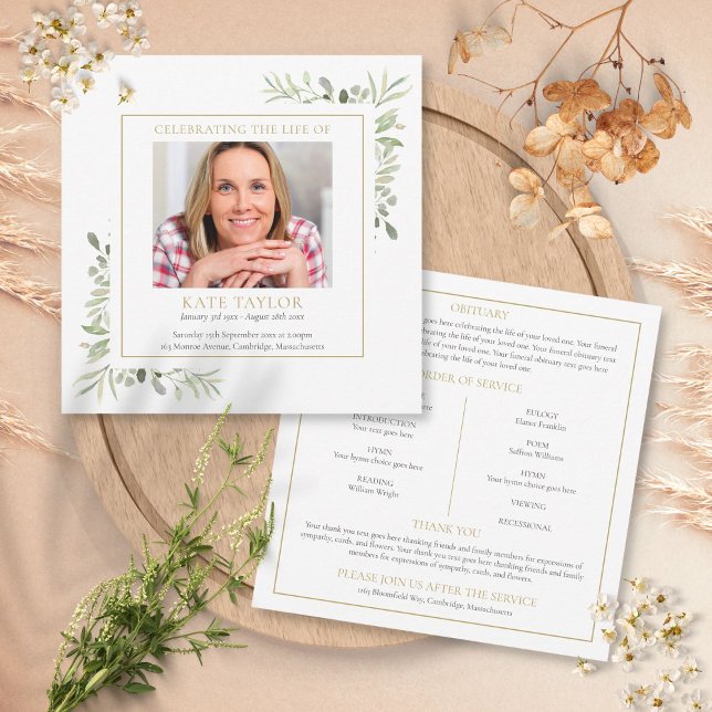 Foliage Funeral Memorial Order Order Program (Skapare uppladdad)