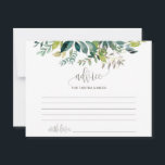 Foliage Giftermål Advice-kort Rådkort<br><div class="desc">Dessa lövkort från giftermål är perfekten för en rundabordsmottagning eller möhippa. Utformningen har en boho ram av grönt löv och lövgieneri botaniska ämnen. Anpassa korten med namn i bruden och brudgummen.</div>