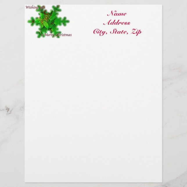 Foliage God jul Letterhead Brevhuvud (Framsida)