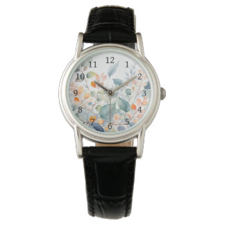Foliage Green Blue Orange Leaves Armbandsur