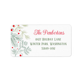 Foliage Greenery Helgdag Address Label Adressetikett