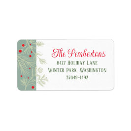 Foliage Greenery Helgdag Address Label Adressetikett
