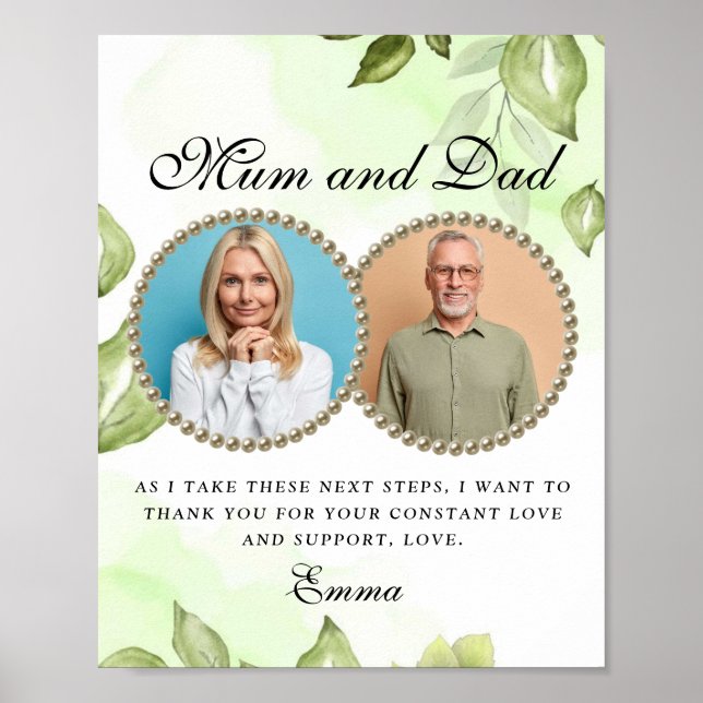 Foliage Greenery Parents of the Bride Gift Poster (Framsidan)