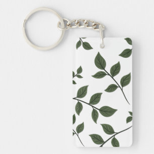 Foliage Grenar med Grönt Löv på White