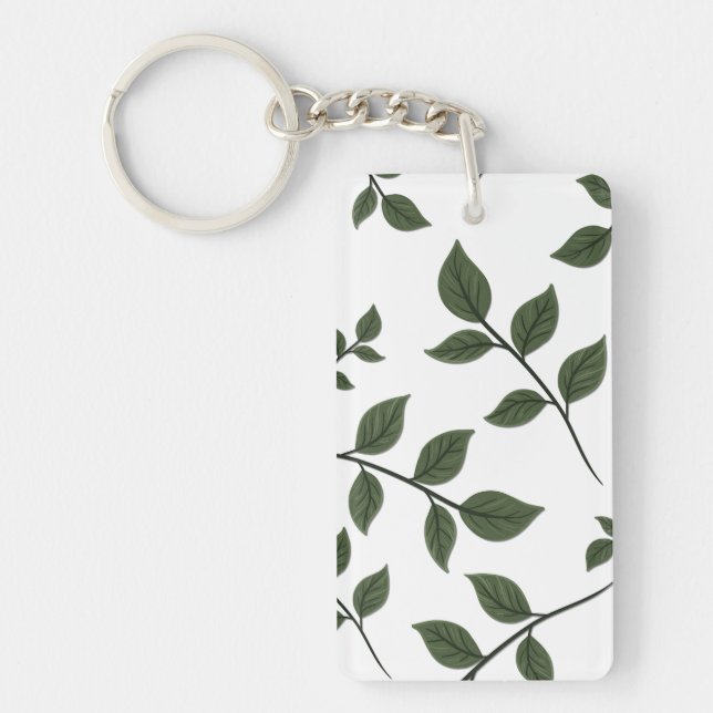 Foliage Grenar med Grönt Löv på White (Framsidan)