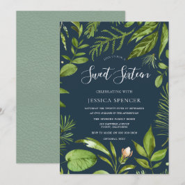 Foliage Grönts Modern natur Sweet 16 Party Inbjuda Inbjudningar