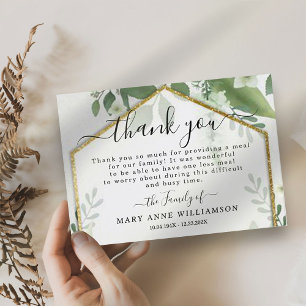 Foliage Guld Glitter Funeral Food - tackkort Tack Kort