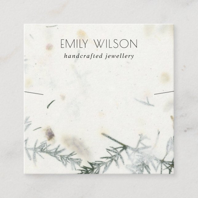 Foliage Handmade Papper Struktur Necklace-Visning Fyrkantigt Visitkort (Framsida)