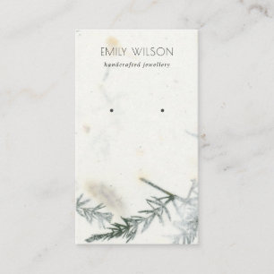 Foliage Handmade Papper Struktur Öarring Visning Visitkort