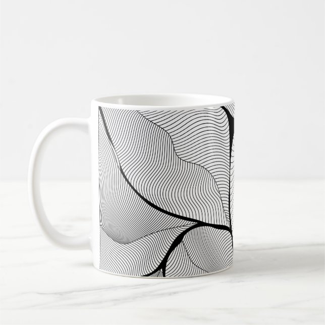 Foliage löv, bakgrund mönster kaffemugg (Vänster)