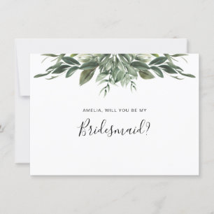 Foliage Löv Bridesmaid Flat Card Tack Kort