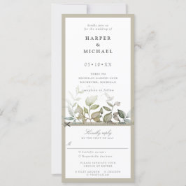 Foliage löv bröllopsinbjudan med osa kopplad inbjudningar