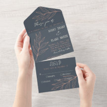Foliage Löv Line Art Charcol, Cream & Rosa Boho