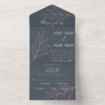Foliage Löv Line Art Charcol, Cream & Rosa Boho