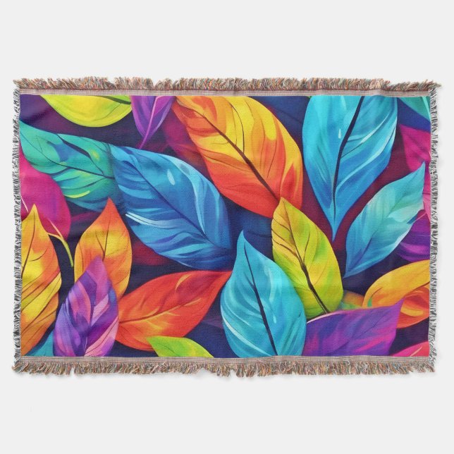 Foliage Mönster Artwork Filt (Framsidan)