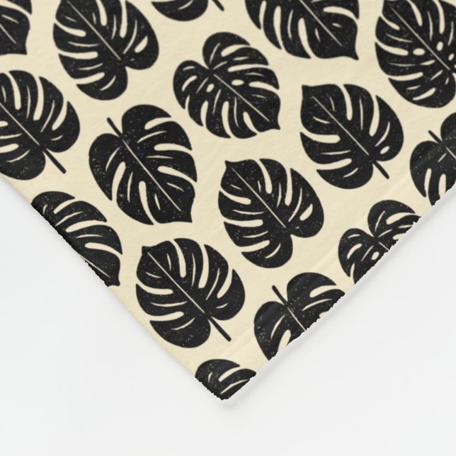 Foliage Monstera Fleece Blanket (Hörn)