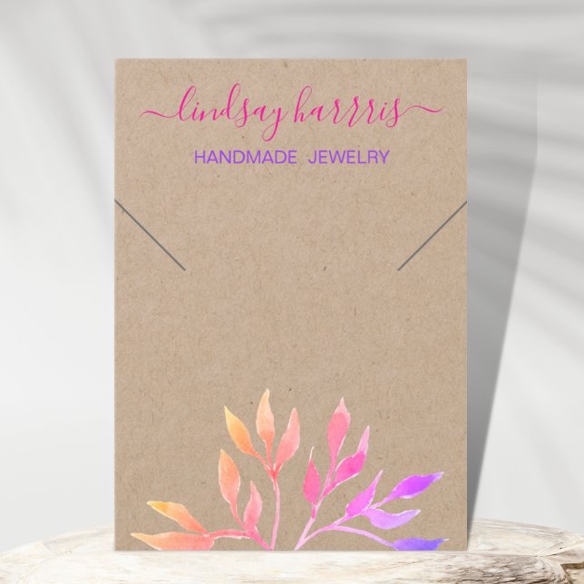 Foliage Necklace Kraft Jewelry Visning Card Visitkort (Skapare uppladdad)