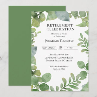 Foliage Pension Party Firande Inbjudningar