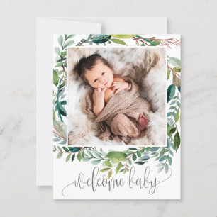 Foliage Photo Birement Announcement Card Meddelande