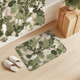 Foliage Sage Oliv grönt Beige White Badrumsmatta