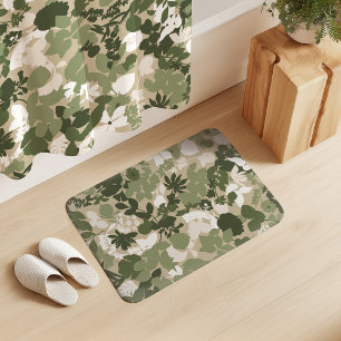 Foliage Sage Oliv grönt Beige White Badrumsmatta