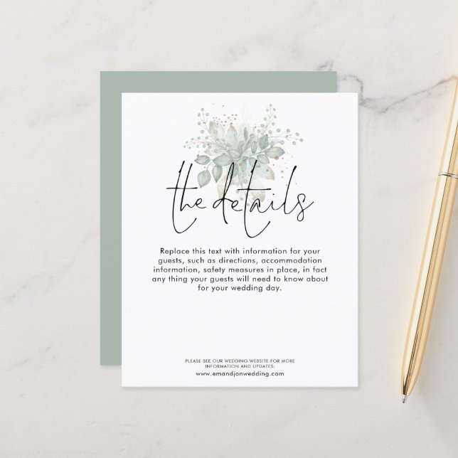 Foliage Script-hölje för detaljerad information om (Fram/Back In Situ)