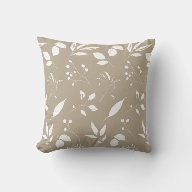 Foliage Tan and White Kudde (Framsida)