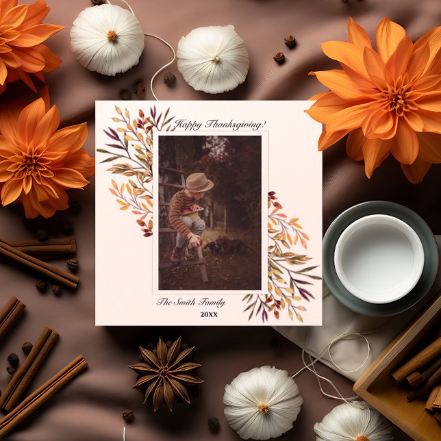 Foliage Thanksgiving Photo, vackert höstfoto (Cozy Autumn Happy Thanksgiving)