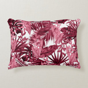 Foliage Watercolor Lila, Blommigt Sömlös. Prydnadskudde