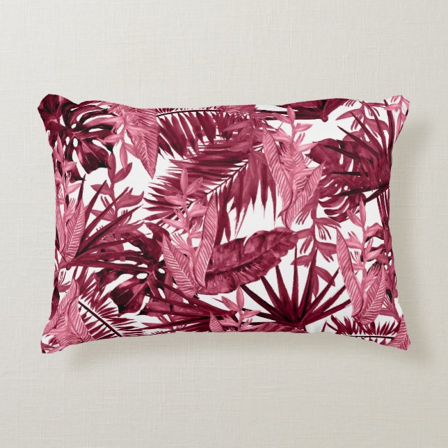 Foliage Watercolor Lila, Blommigt Sömlös. Prydnadskudde (Framsidan)